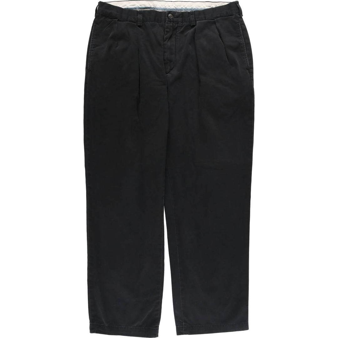 Ralph Lauren POLO by Ralph Lauren CLASSIC FIT two-pleat chino pants for men, size w36 cotton black type Vintage Second Hand