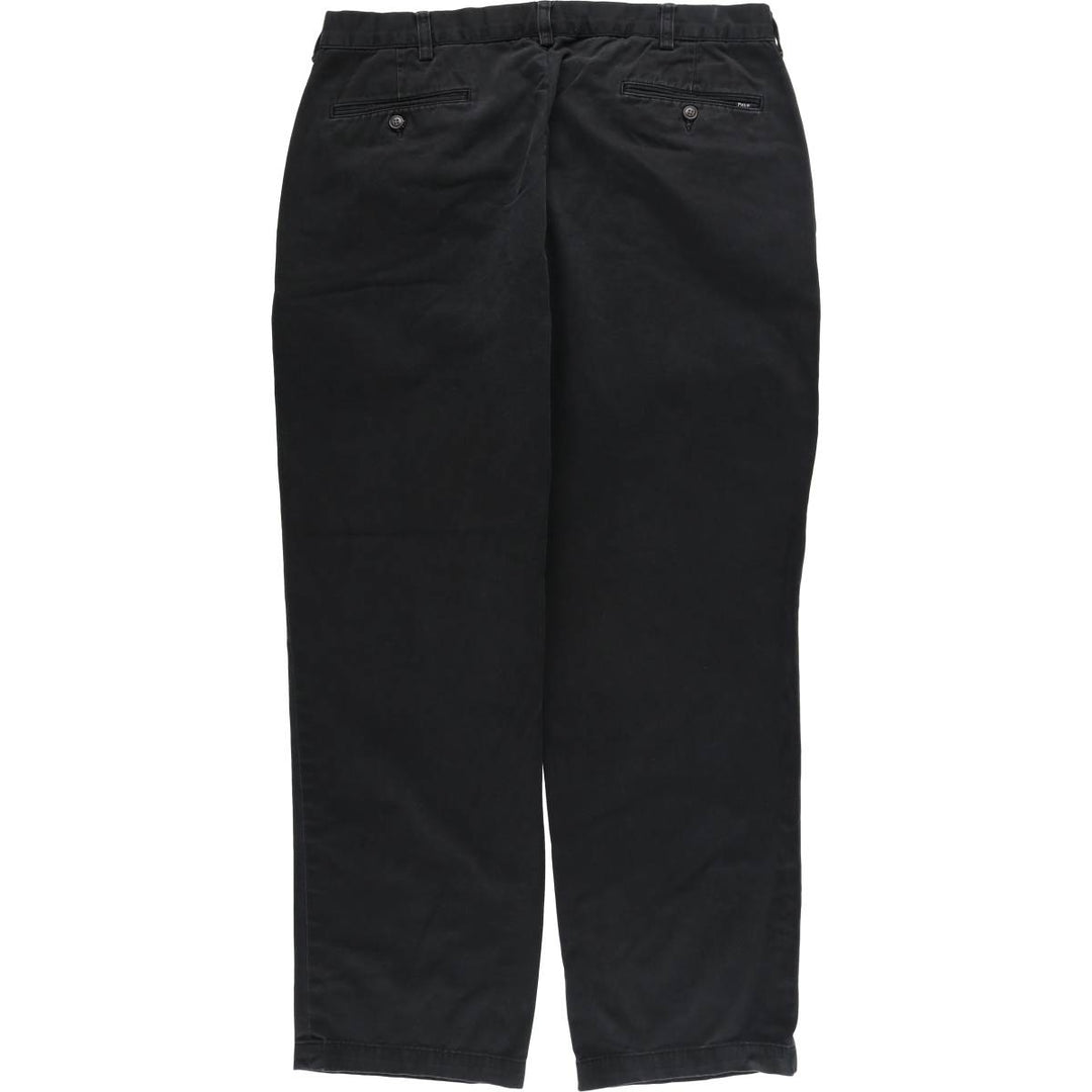Ralph Lauren POLO by Ralph Lauren CLASSIC FIT two-pleat chino pants for men, size w36 cotton black type Vintage Second Hand