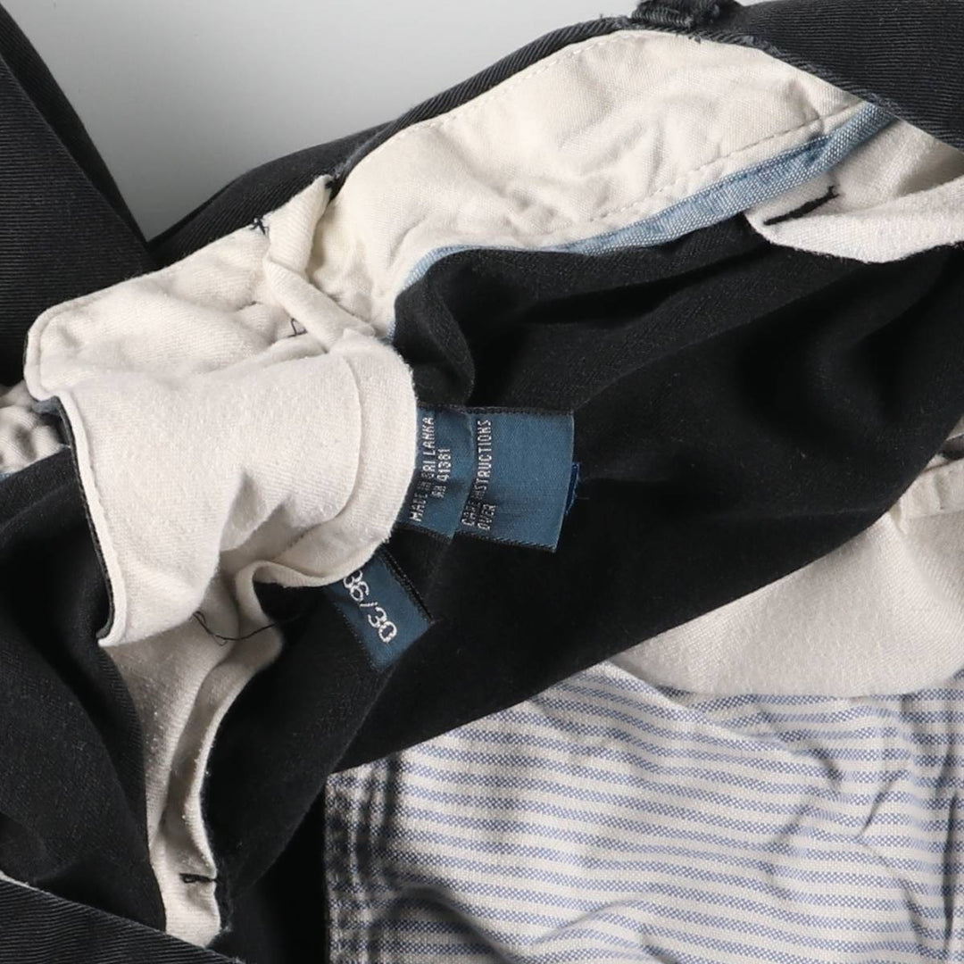 Ralph Lauren POLO by Ralph Lauren CLASSIC FIT two-pleat chino pants for men, size w36 cotton black type Vintage Second Hand