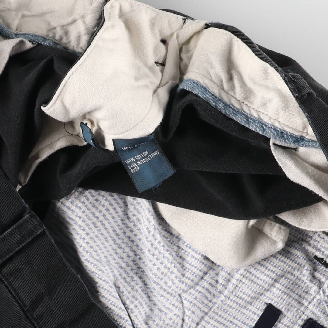 Ralph Lauren POLO by Ralph Lauren CLASSIC FIT two-pleat chino pants for men, size w36 cotton black type Vintage Second Hand