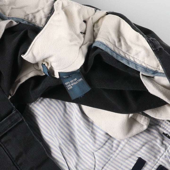 Ralph Lauren POLO by Ralph Lauren CLASSIC FIT two-pleat chino pants for men, size w36 cotton black type Vintage Second Hand