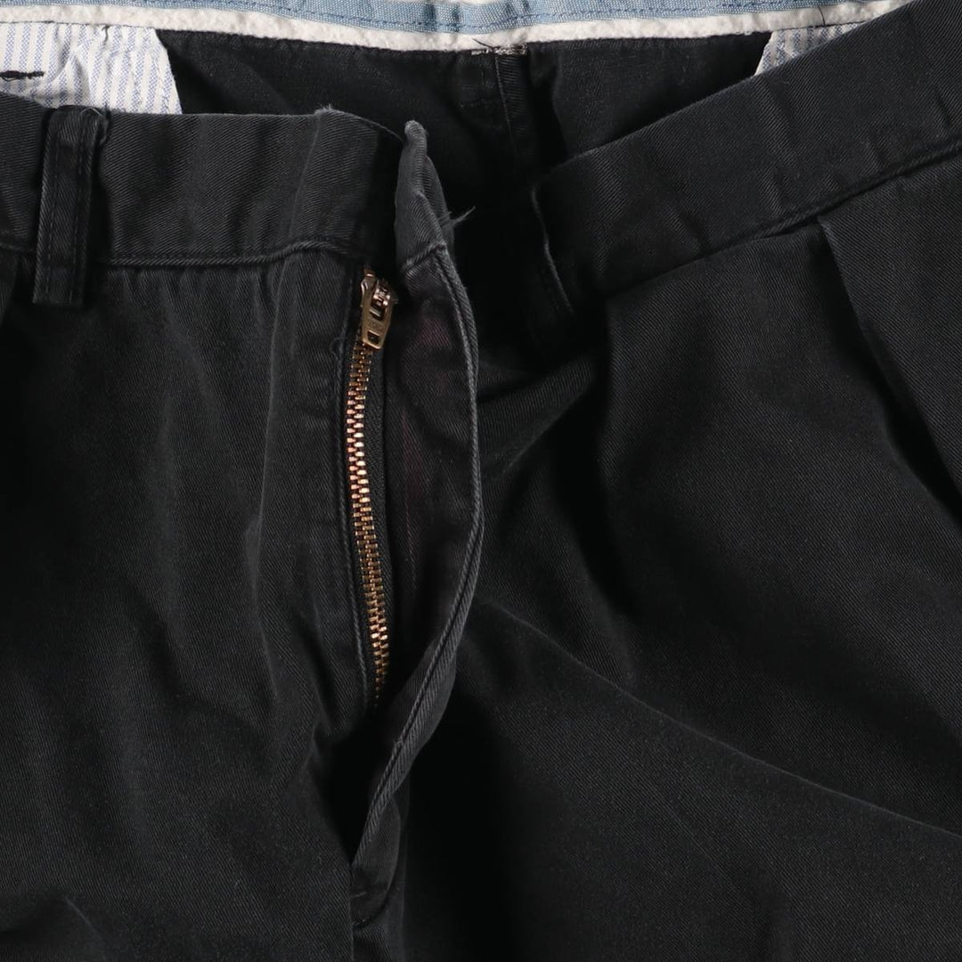 Ralph Lauren POLO by Ralph Lauren CLASSIC FIT two-pleat chino pants for men, size w36 cotton black type Vintage Second Hand