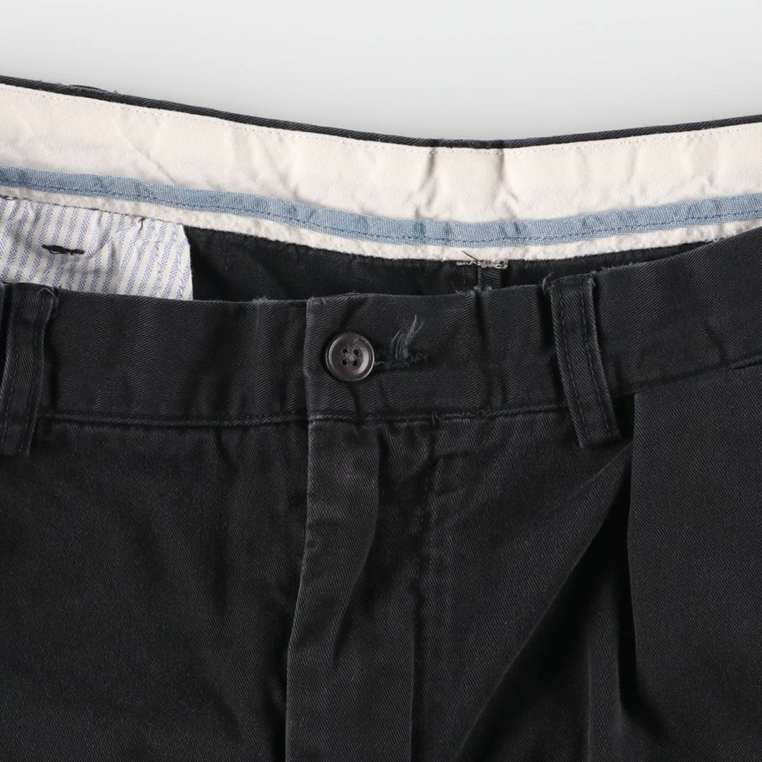 Ralph Lauren POLO by Ralph Lauren CLASSIC FIT two-pleat chino pants for men, size w36 cotton black type Vintage Second Hand