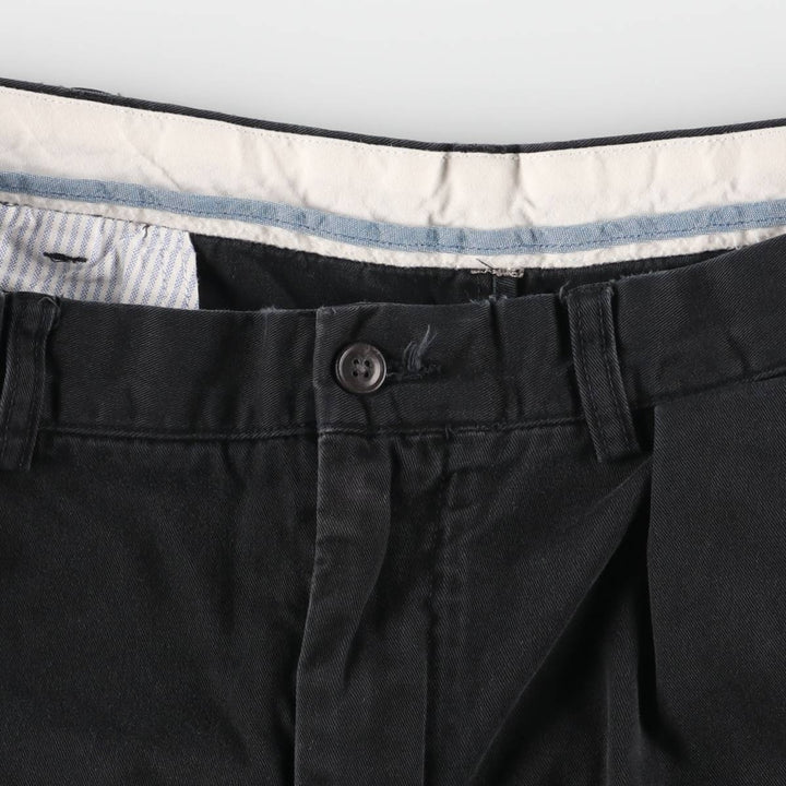 Ralph Lauren POLO by Ralph Lauren CLASSIC FIT two-pleat chino pants for men, size w36 cotton black type Vintage Second Hand