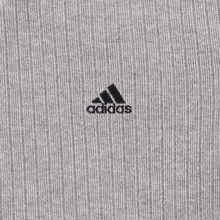 90'S Adidas V-neck T-shirt, men's size L, vintage cotton gray type Vintage Second Hand