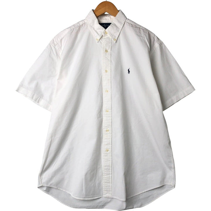 Ralph Lauren BLAKE short sleeve button down shirt, men's size L cotton white type Vintage Second Hand