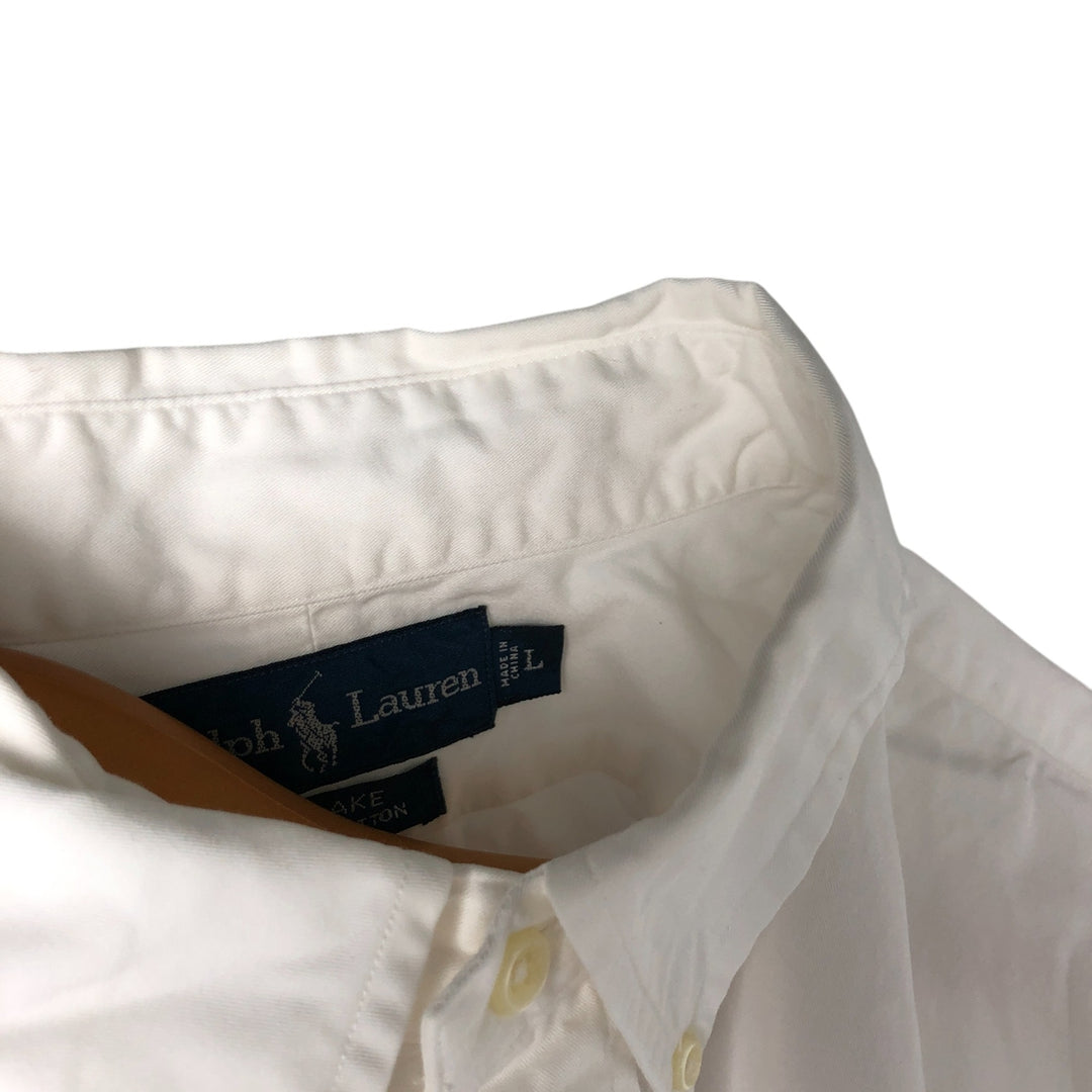 Ralph Lauren BLAKE short sleeve button down shirt, men's size L cotton white type Vintage Second Hand