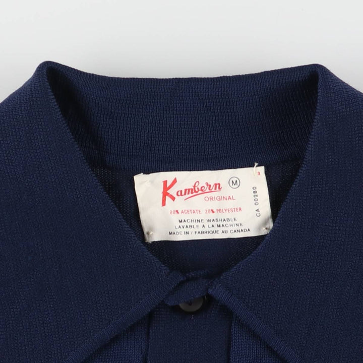 Vintage 70'S KAMBERN short sleeve polo shirt made in Canada, size M for men others navy blue type Vintage Second Hand