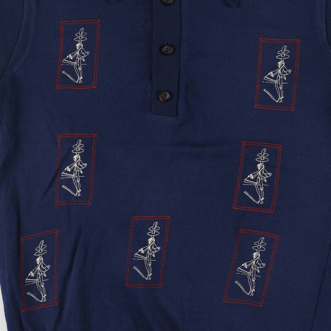 Vintage 70'S KAMBERN short sleeve polo shirt made in Canada, size M for men others navy blue type Vintage Second Hand