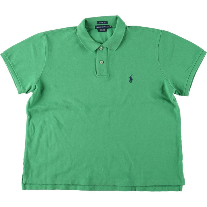 Ralph Lauren Classic Fit Short Sleeve Polo Shirt Women's XL cotton green type Vintage Second Hand