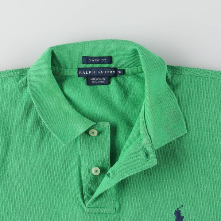 Ralph Lauren Classic Fit Short Sleeve Polo Shirt Women's XL cotton green type Vintage Second Hand