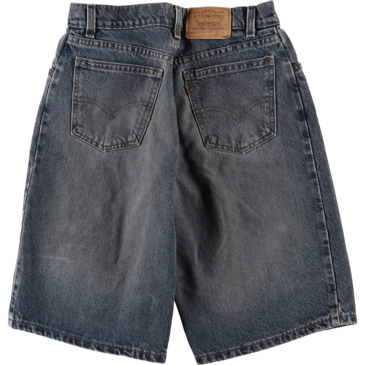 90'S Levi's 560 LOOS FIT STUDENT Orange Tab Denim Shorts Made in USA Women's L (w29) Vintage cotton black type Vintage Second Hand