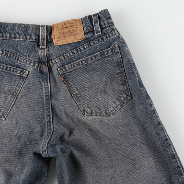 90'S Levi's 560 LOOS FIT STUDENT Orange Tab Denim Shorts Made in USA Women's L (w29) Vintage cotton black type Vintage Second Hand