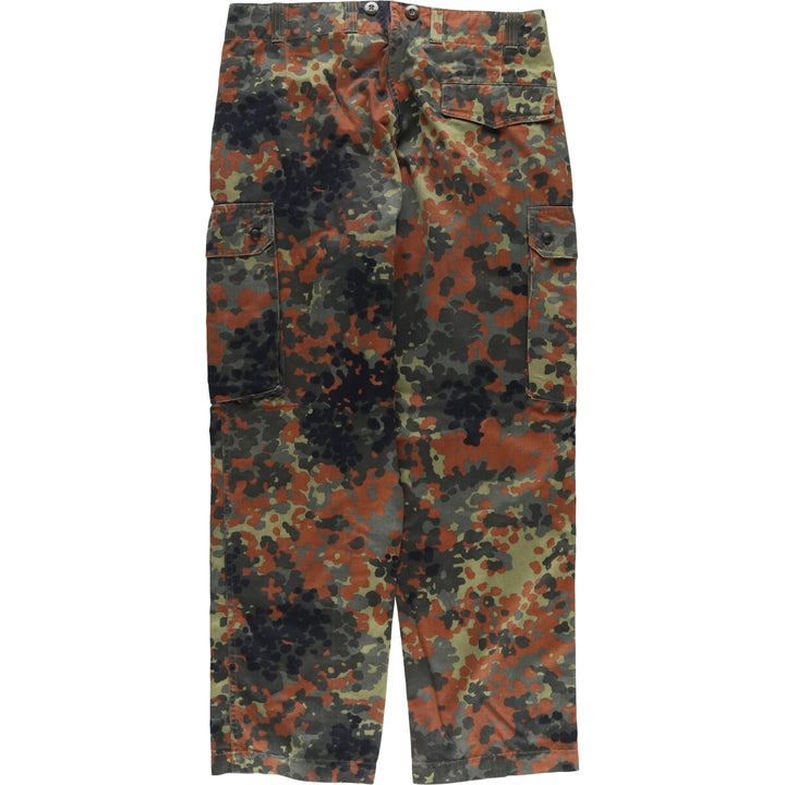 90'S German Military Camouflage Pattern Fleckter Camo Military Cargo Pants 165-175 cotton Khaki type Vintage Second Hand