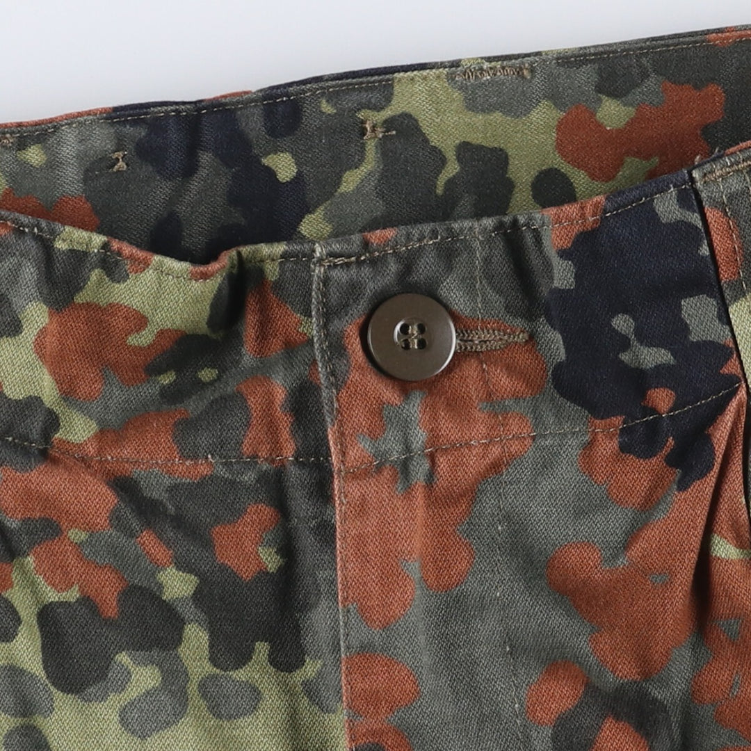 90'S German Military Camouflage Pattern Fleckter Camo Military Cargo Pants 165-175 cotton Khaki type Vintage Second Hand
