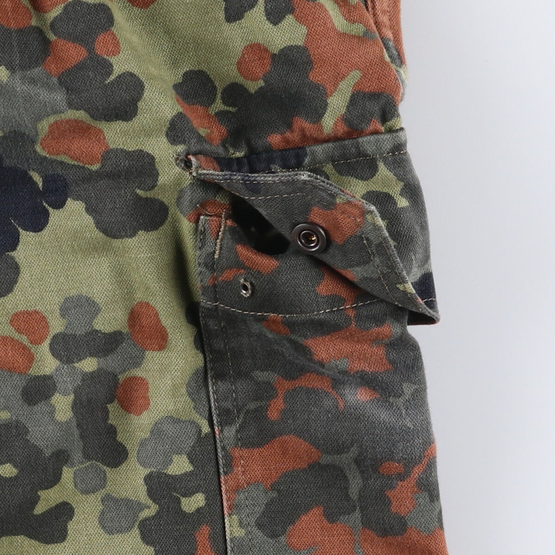 90'S German Military Camouflage Pattern Fleckter Camo Military Cargo Pants 165-175 cotton Khaki type Vintage Second Hand