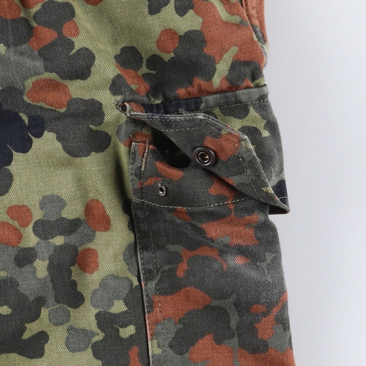 90'S German Military Camouflage Pattern Fleckter Camo Military Cargo Pants 165-175 cotton Khaki type Vintage Second Hand