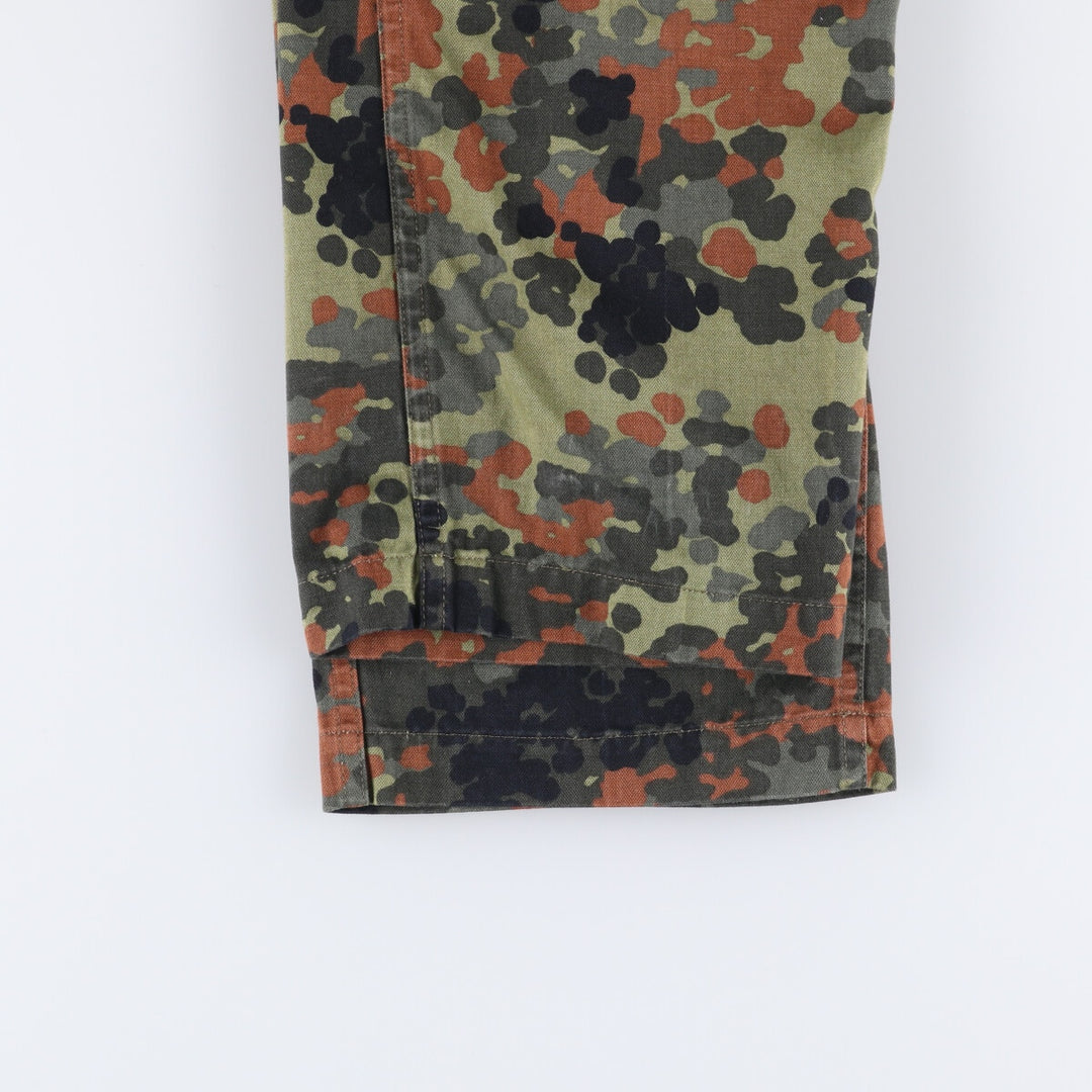 90'S German Military Camouflage Pattern Fleckter Camo Military Cargo Pants 165-175 cotton Khaki type Vintage Second Hand