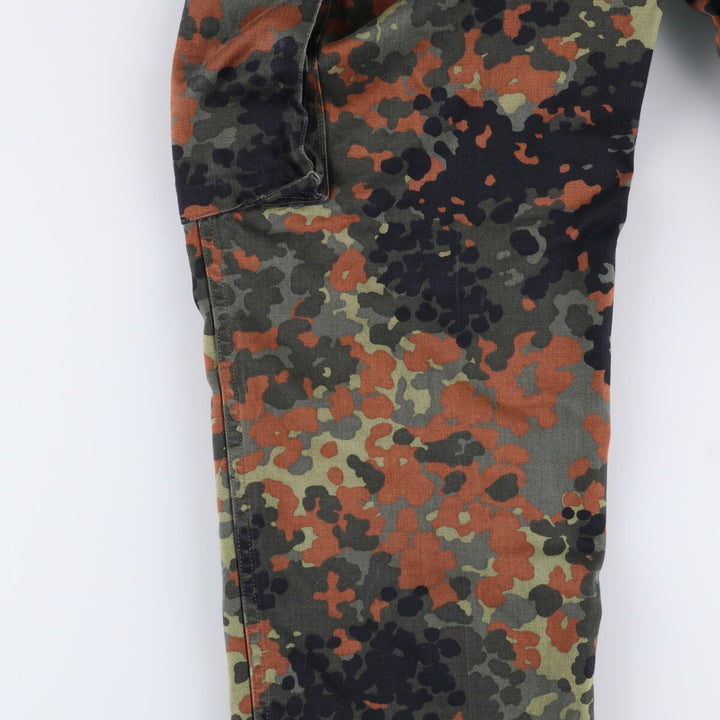 90'S German Military Camouflage Pattern Fleckter Camo Military Cargo Pants 165-175 cotton Khaki type Vintage Second Hand