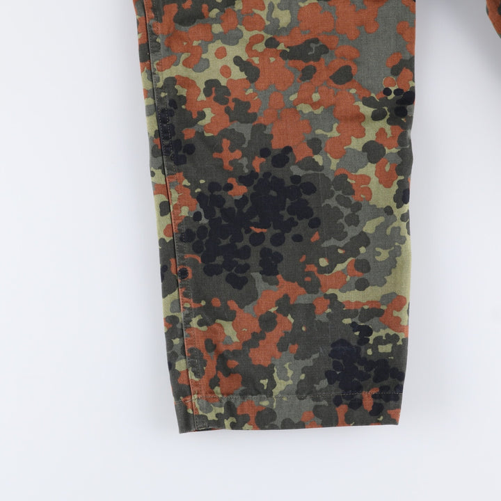 90'S German Military Camouflage Pattern Fleckter Camo Military Cargo Pants 165-175 cotton Khaki type Vintage Second Hand