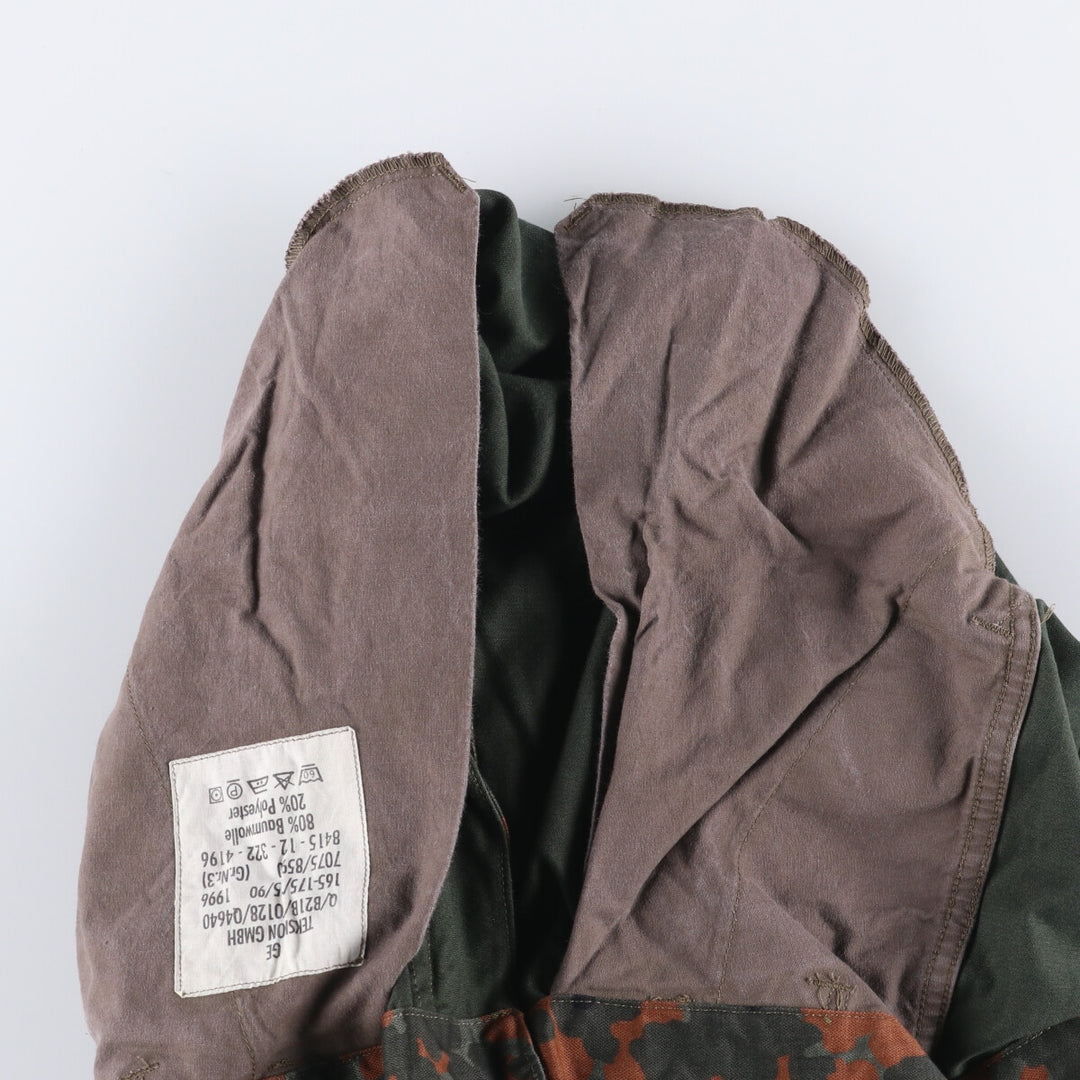 90'S German Military Camouflage Pattern Fleckter Camo Military Cargo Pants 165-175 cotton Khaki type Vintage Second Hand