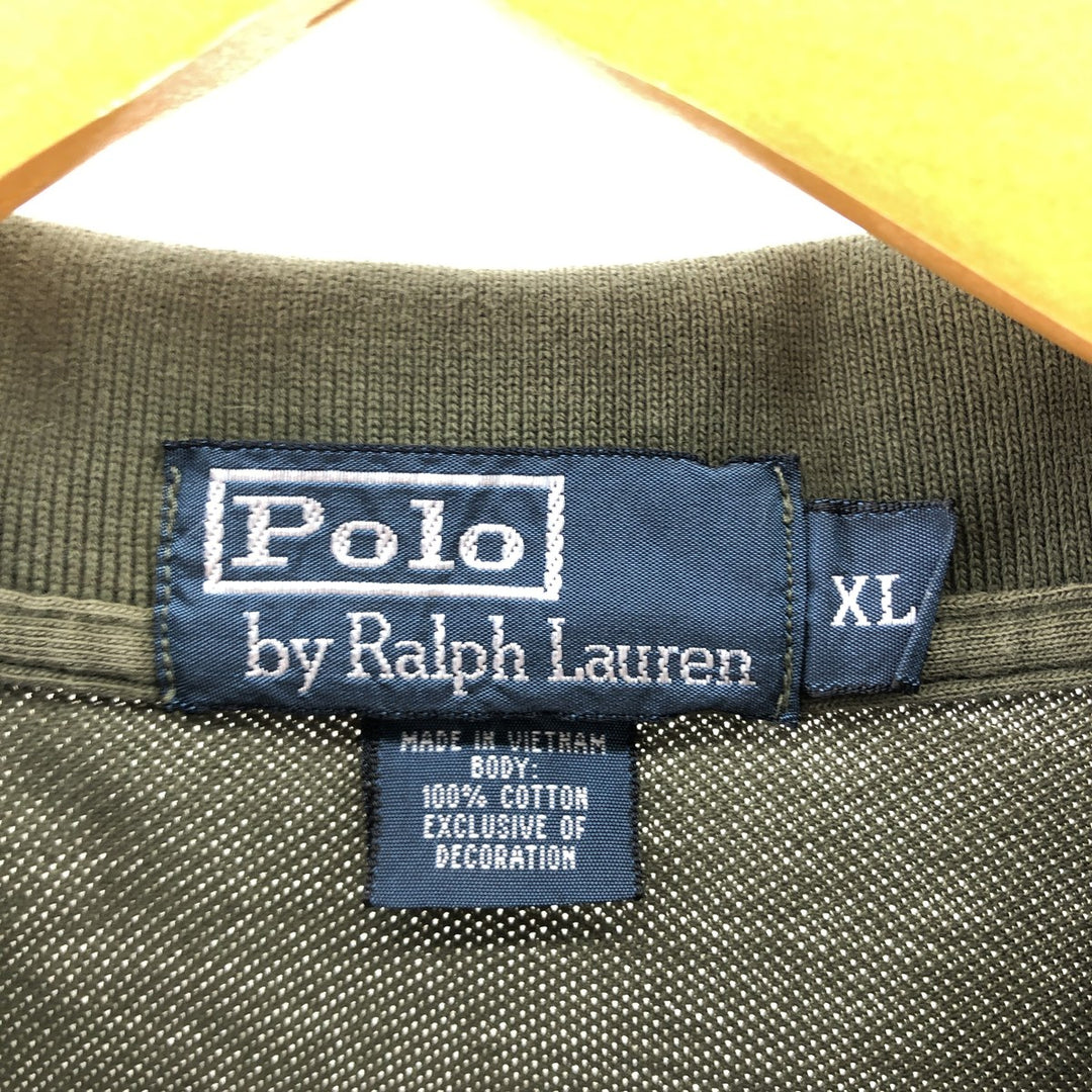 Ralph Lauren POLO by Ralph Lauren Native Border Short Sleeve Polo Shirt Men's XL cotton Khaki type Vintage Second Hand