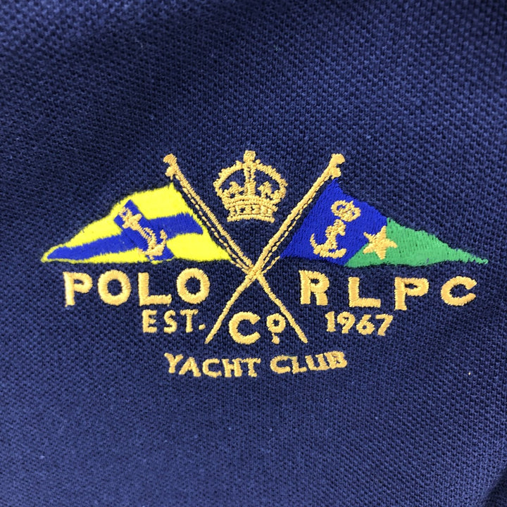 Ralph Lauren POLO by Ralph Lauren Big Pony short sleeve rugby shirt, men's size M cotton navy blue type Vintage Second Hand