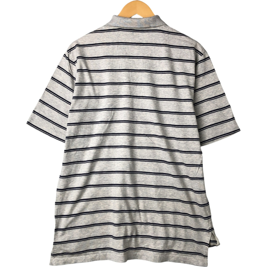 Ralph Lauren POLO GOLF Short Sleeve Striped Polo Shirt Men's Size L Pima Cotton gray type Vintage Second Hand