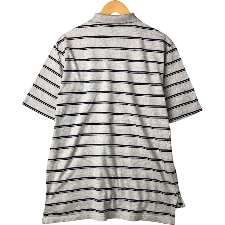 Ralph Lauren POLO GOLF Short Sleeve Striped Polo Shirt Men's Size L Pima Cotton gray type Vintage Second Hand