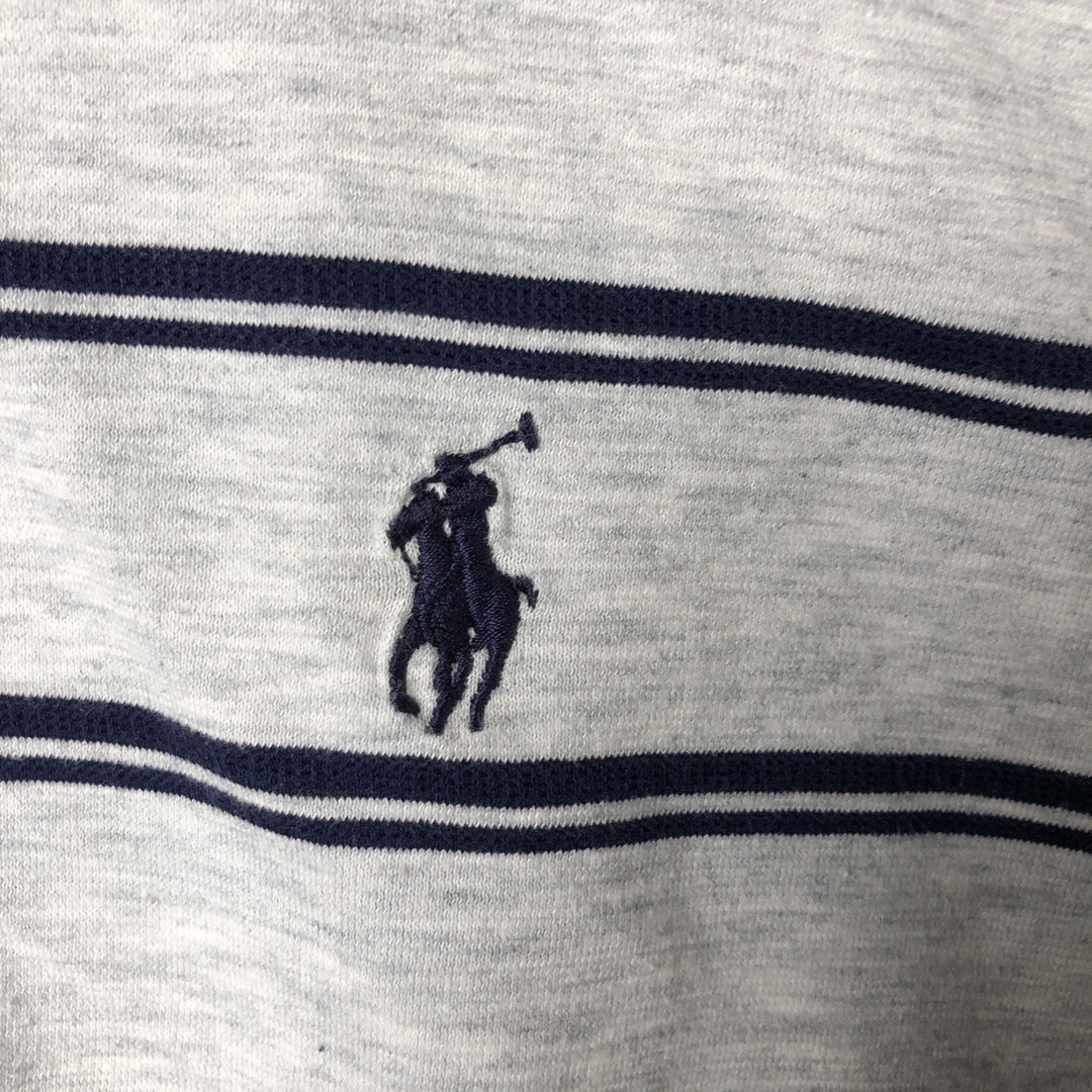 Ralph Lauren POLO GOLF Short Sleeve Striped Polo Shirt Men's Size L Pima Cotton gray type Vintage Second Hand