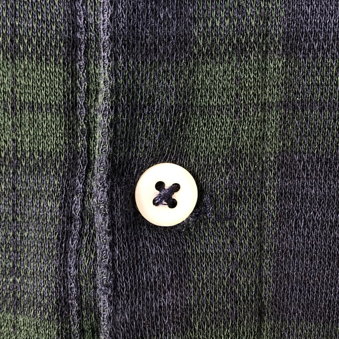 90'S POLO by Ralph Lauren Blackwatch Check Short Sleeve Check Polo Shirt Made in USA Men's L size cotton navy blue type Vintage Second Hand