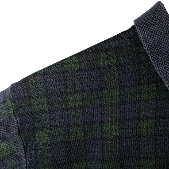 90'S POLO by Ralph Lauren Blackwatch Check Short Sleeve Check Polo Shirt Made in USA Men's L size cotton navy blue type Vintage Second Hand