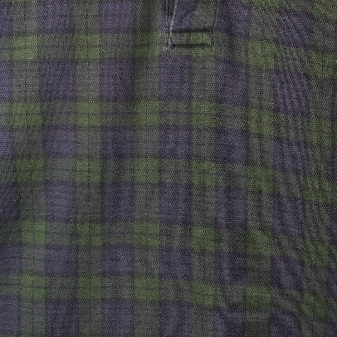90'S POLO by Ralph Lauren Blackwatch Check Short Sleeve Check Polo Shirt Made in USA Men's L size cotton navy blue type Vintage Second Hand