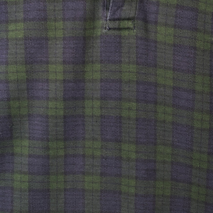 90'S POLO by Ralph Lauren Blackwatch Check Short Sleeve Check Polo Shirt Made in USA Men's L size cotton navy blue type Vintage Second Hand