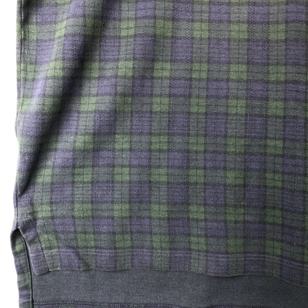 90'S POLO by Ralph Lauren Blackwatch Check Short Sleeve Check Polo Shirt Made in USA Men's L size cotton navy blue type Vintage Second Hand