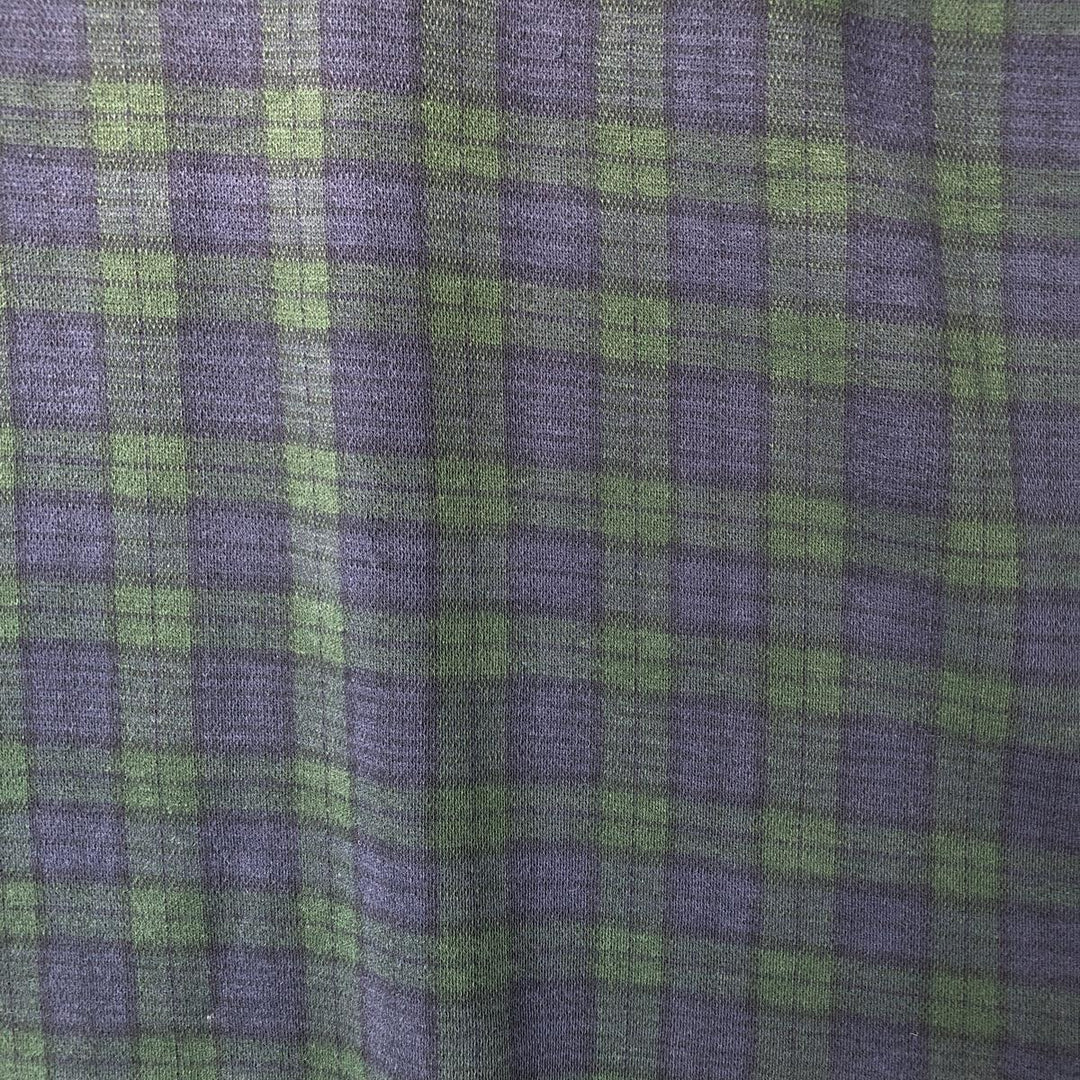 90'S POLO by Ralph Lauren Blackwatch Check Short Sleeve Check Polo Shirt Made in USA Men's L size cotton navy blue type Vintage Second Hand