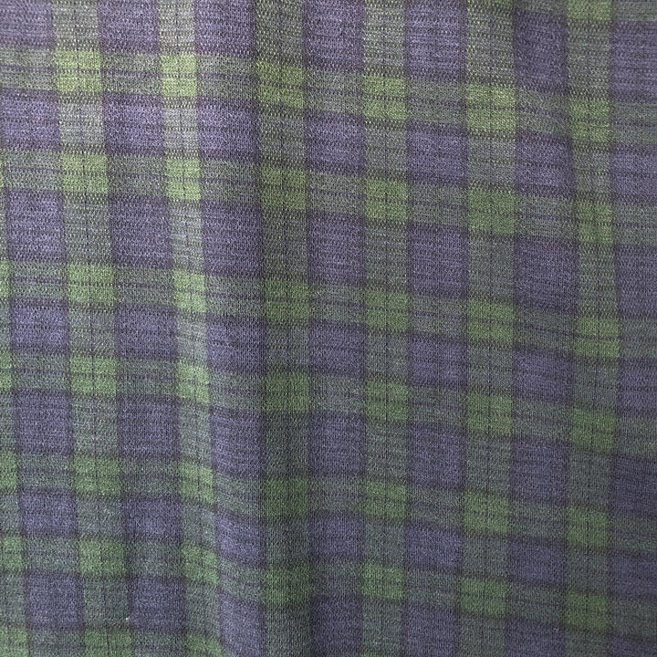 90'S POLO by Ralph Lauren Blackwatch Check Short Sleeve Check Polo Shirt Made in USA Men's L size cotton navy blue type Vintage Second Hand