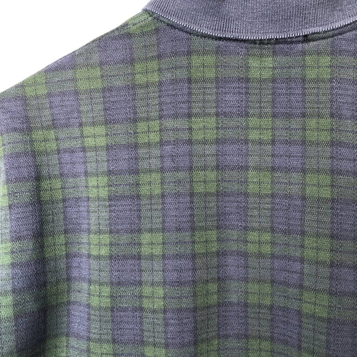 90'S POLO by Ralph Lauren Blackwatch Check Short Sleeve Check Polo Shirt Made in USA Men's L size cotton navy blue type Vintage Second Hand