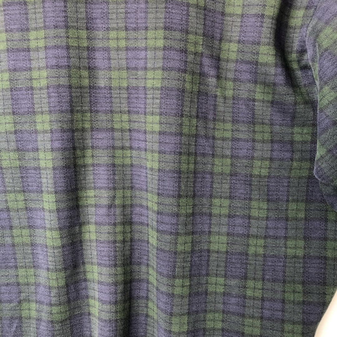 90'S POLO by Ralph Lauren Blackwatch Check Short Sleeve Check Polo Shirt Made in USA Men's L size cotton navy blue type Vintage Second Hand
