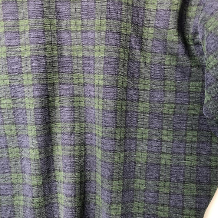 90'S POLO by Ralph Lauren Blackwatch Check Short Sleeve Check Polo Shirt Made in USA Men's L size cotton navy blue type Vintage Second Hand