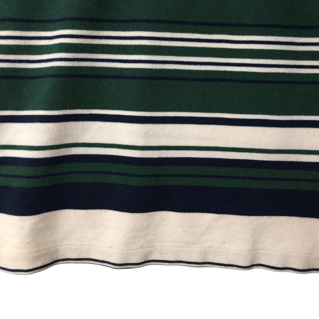 Ralph Lauren POLO by Ralph Lauren Multi-border short sleeve striped polo shirt Men's size L cotton ivory Vintage Second Hand