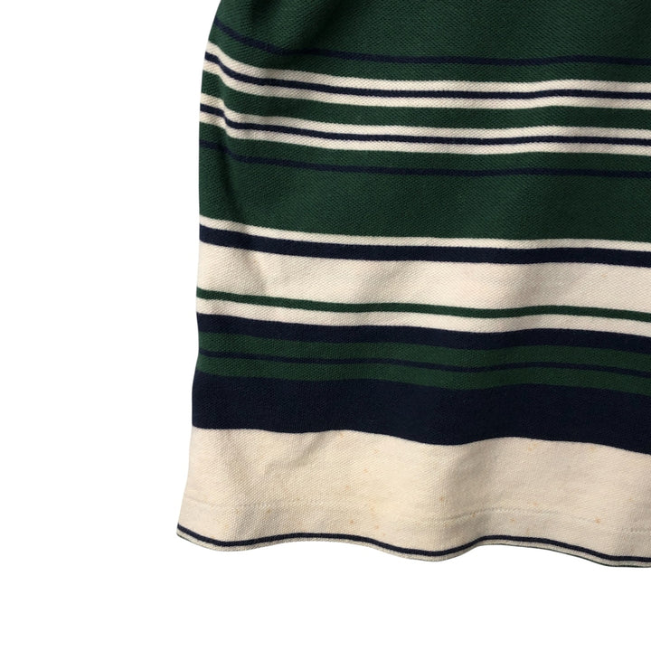 Ralph Lauren POLO by Ralph Lauren Multi-border short sleeve striped polo shirt Men's size L cotton ivory Vintage Second Hand