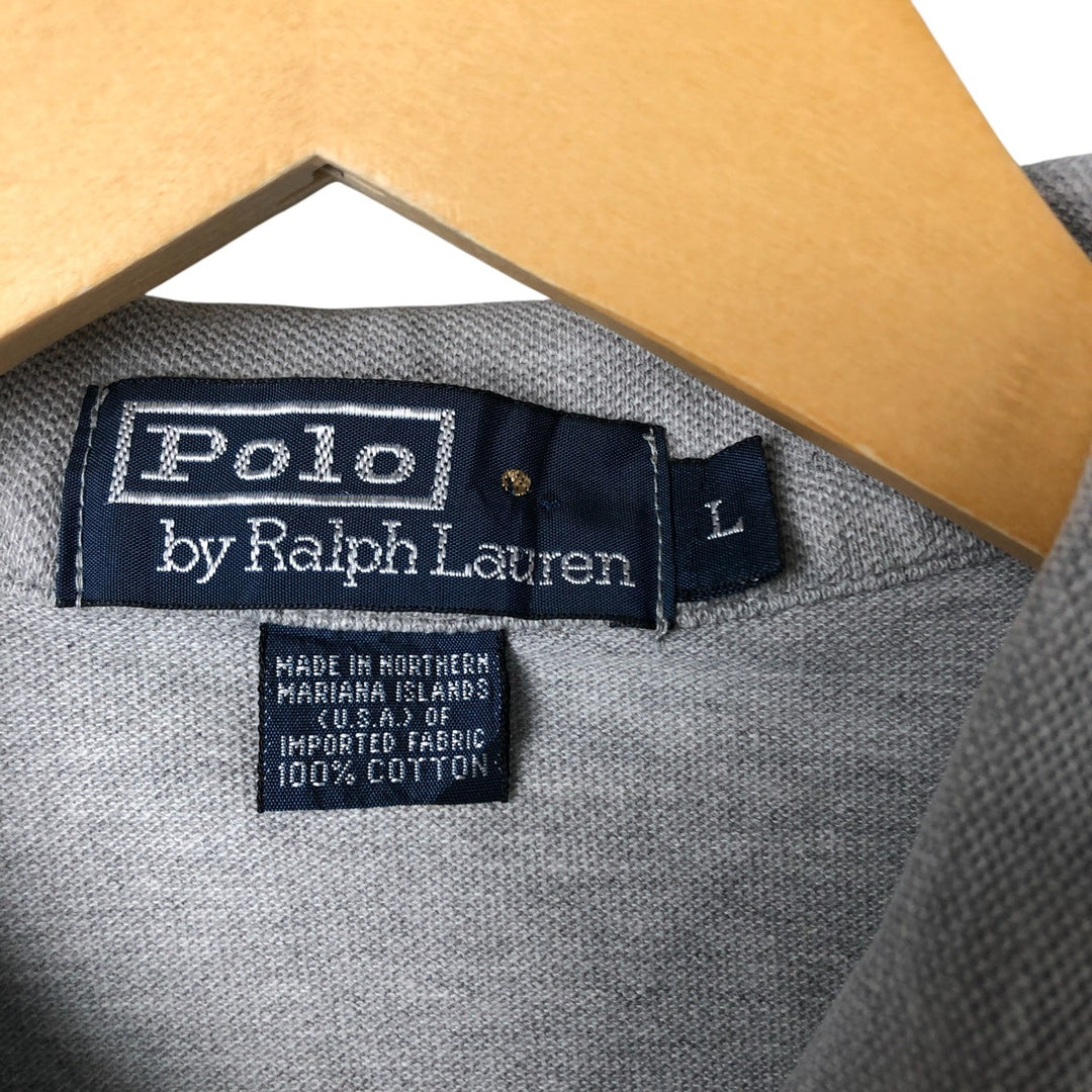 Ralph Lauren POLO by Ralph Lauren short sleeve polo shirt, men's size L cotton gray type Vintage Second Hand