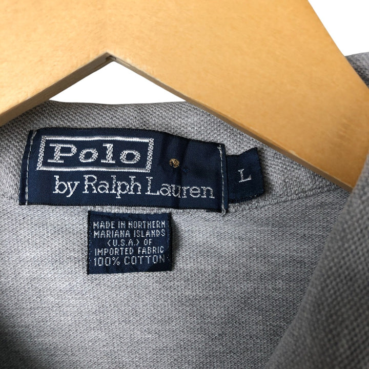 Ralph Lauren POLO by Ralph Lauren short sleeve polo shirt, men's size L cotton gray type Vintage Second Hand