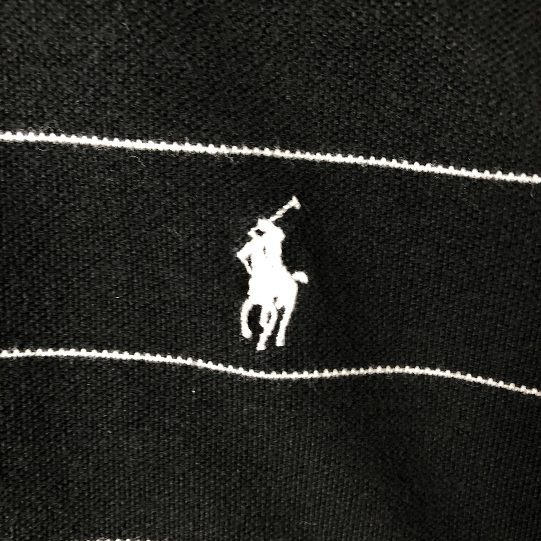 Ralph Lauren POLO by Ralph Lauren short sleeve striped polo shirt, men's XXL size cotton black type Vintage Second Hand
