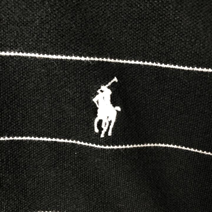 Ralph Lauren POLO by Ralph Lauren short sleeve striped polo shirt, men's XXL size cotton black type Vintage Second Hand