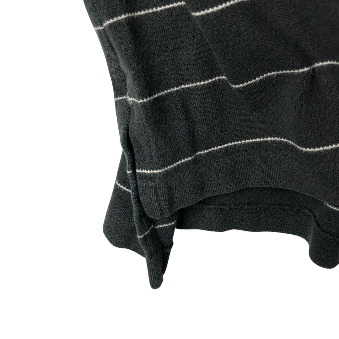 Ralph Lauren POLO by Ralph Lauren short sleeve striped polo shirt, men's XXL size cotton black type Vintage Second Hand