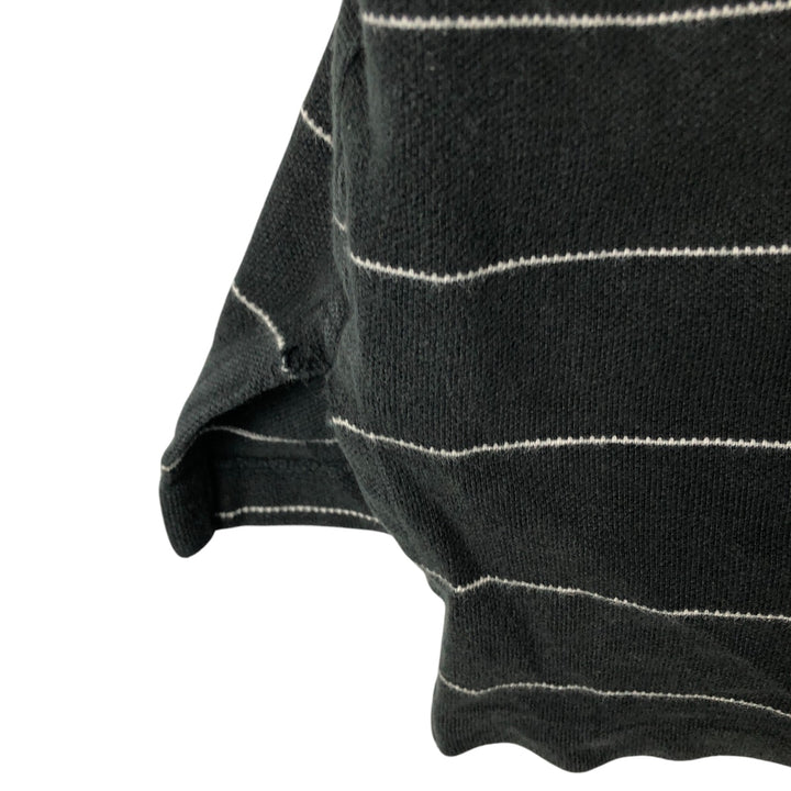 Ralph Lauren POLO by Ralph Lauren short sleeve striped polo shirt, men's XXL size cotton black type Vintage Second Hand