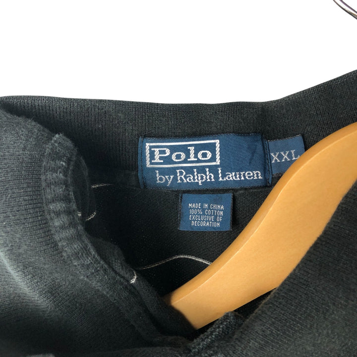 Ralph Lauren POLO by Ralph Lauren short sleeve striped polo shirt, men's XXL size cotton black type Vintage Second Hand