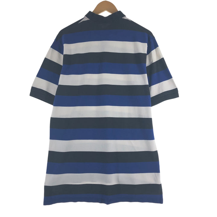 90'S Ralph Lauren POLO SPORT short sleeve striped polo shirt men's size L vintage cotton blue type Vintage Second Hand
